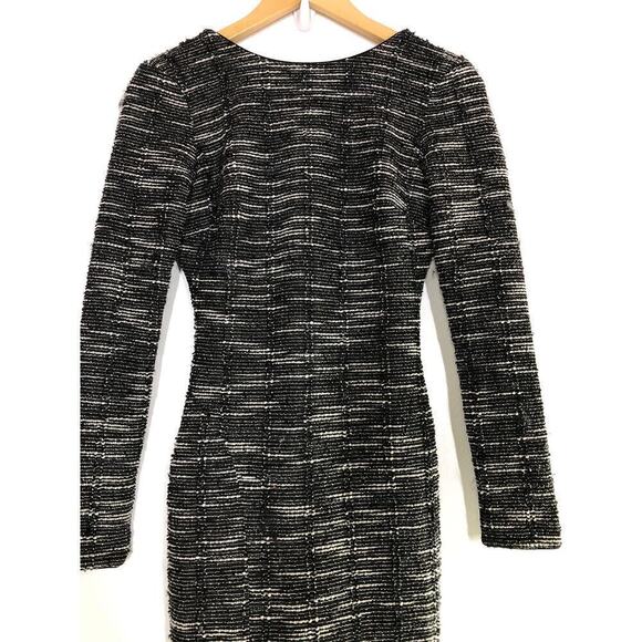 Dress The Population Natalie Dress Long Sleeve Stretch Tweed Black NWT Size XXS - Picture 3 of 11